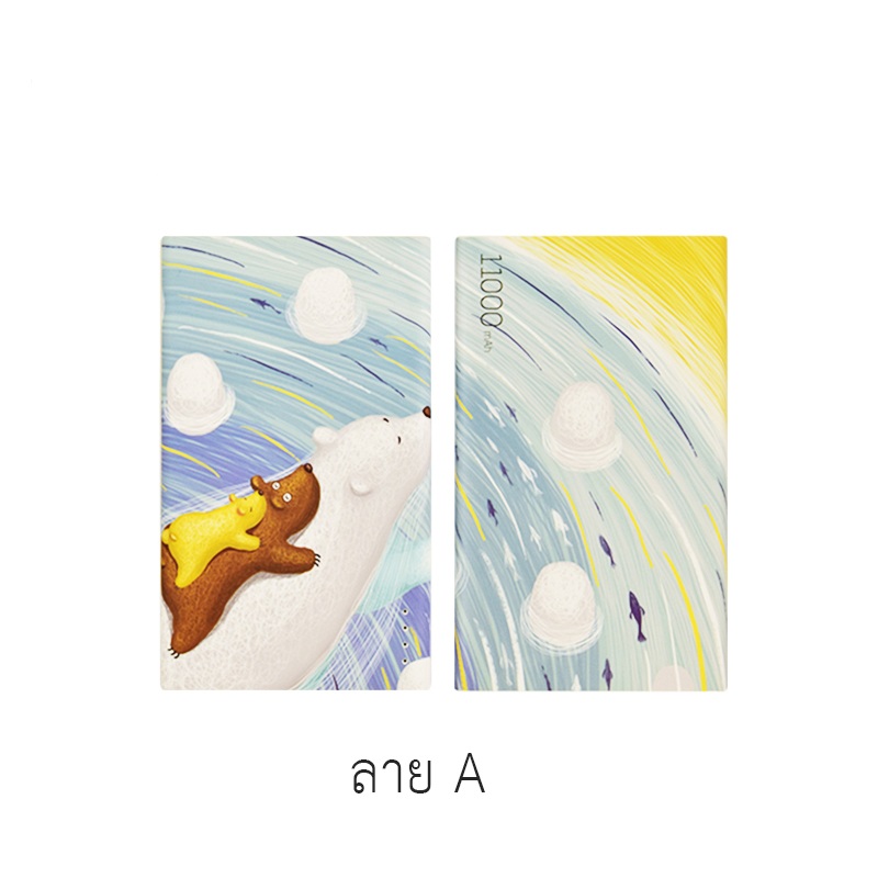 รับสกรีน แบตสำรอง รับสกรีน powerbank ELOOP E12 ลายไม้โอ๊ต G 11000mAh