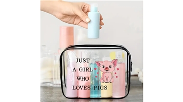 กระเป๋าจัดระเบียบใสลายหมูน้อยน่ารัก พกพาความคิวท์ไปได้ทุกที่